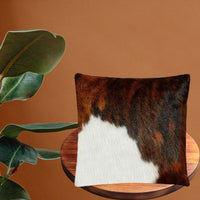 Geniune Cowhide Cushion Pillow Covers -Tricolor Leather Hair on Cow