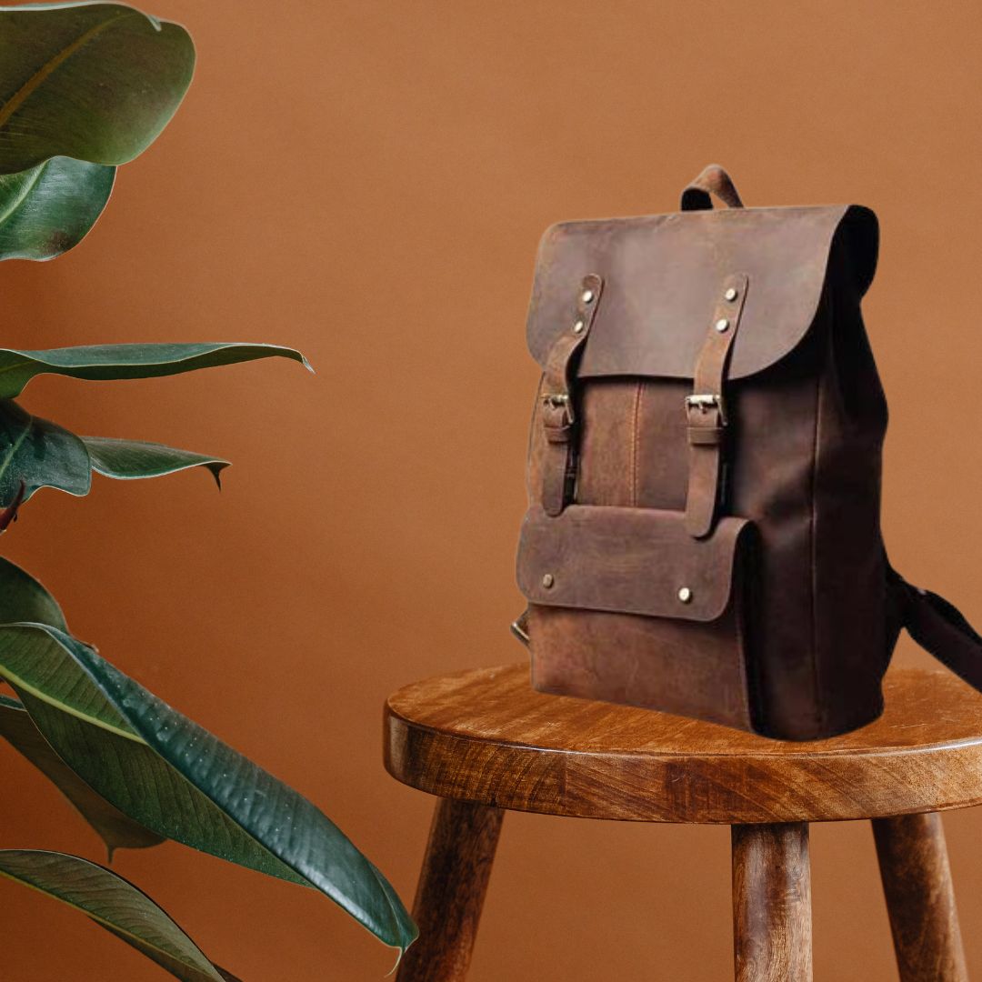 YUHIB Vintage Leather Laptop Backpack