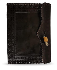 Leather Journal with lock Handmade Notepad Men & Women