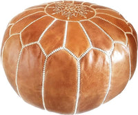 Unstuffed Genuine Leather Pouf Cover | Square Leather Pouf