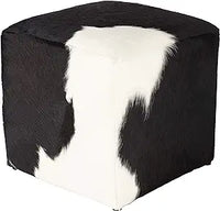 hair on pouf square Pouf Ottoman Cover