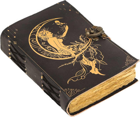 Mermaid Printed journal Made with Goat Leather And Handmade Deckle Edge Vintage Paper