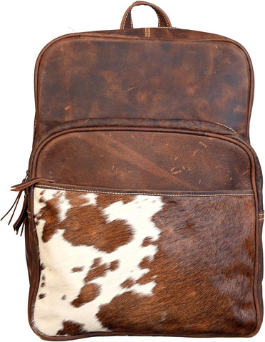 Cowhide Hairon (Dark Brown) Made With Buffalo Leather Vintage Cow Skin Shoulder Bag for Travel, Hiking, Daily Wear