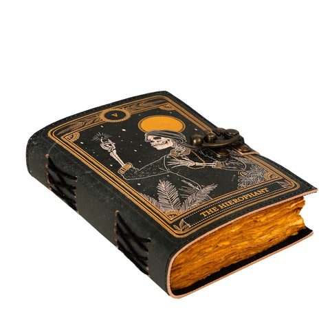 The Hierophant Printed journal Made with Goat Leather And Handmade Deckle Edge Vintage Paper