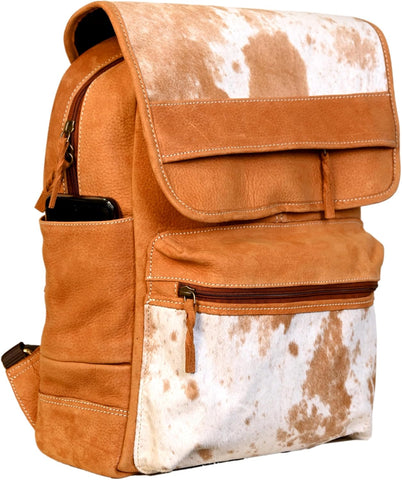 Cowhide Hairon (Tan Brown) Made With Buffalo Leather Vintage Cow Skin Shoulder Bag for Travel, Hiking, DailyWear