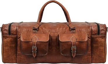 Leather Duffel Weekender Bags Inner Canvas Bag