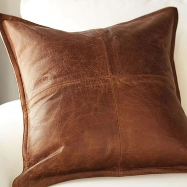 Leather Pillow Cover - Sofa Cushion Case - Decorative Throw Covers