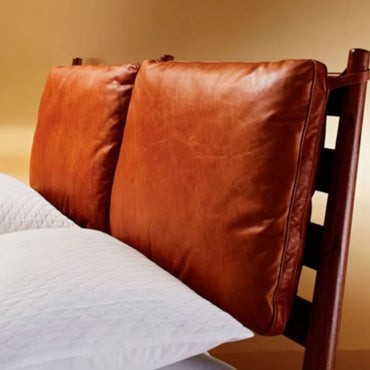 Customized Genuine Leather Headboard Cover, Headboard Cushion