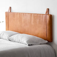 wall Leather Hanging Headboard, leather Headboard