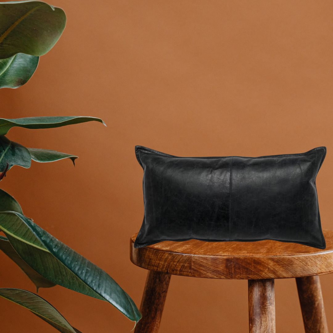 Leather Cushion Cover, Hand Made Leather Cover