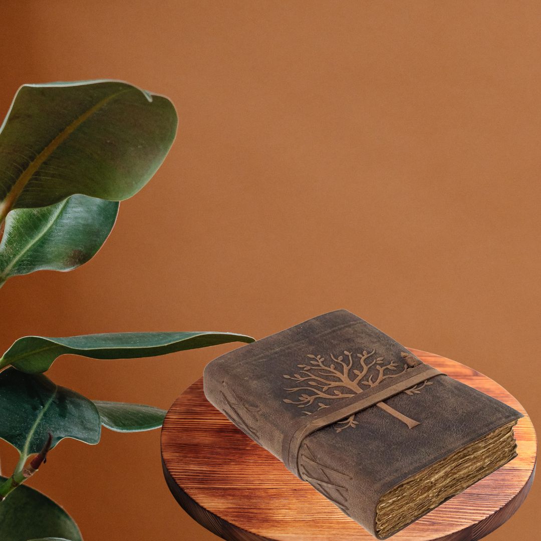 Vintage Leather Journal Tree of Life