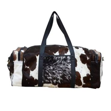 Cowhide Extra Large Duffel Bag Tricolor Cowhide Bag