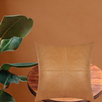 Leather Pillow Cover - Sofa Cushion Case - Decorative Throw Covers