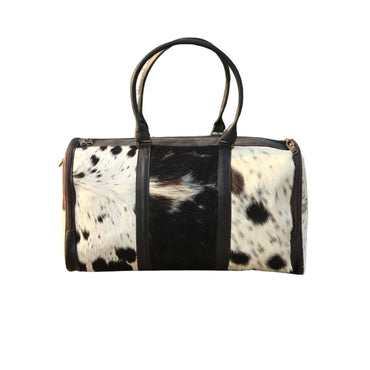 Cowhide Duffel Bag, Luxurious Hair-On Leather Travel Bag