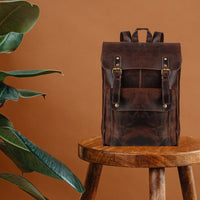 Vintage Genuine Goat Leather Backpack for Women and Men