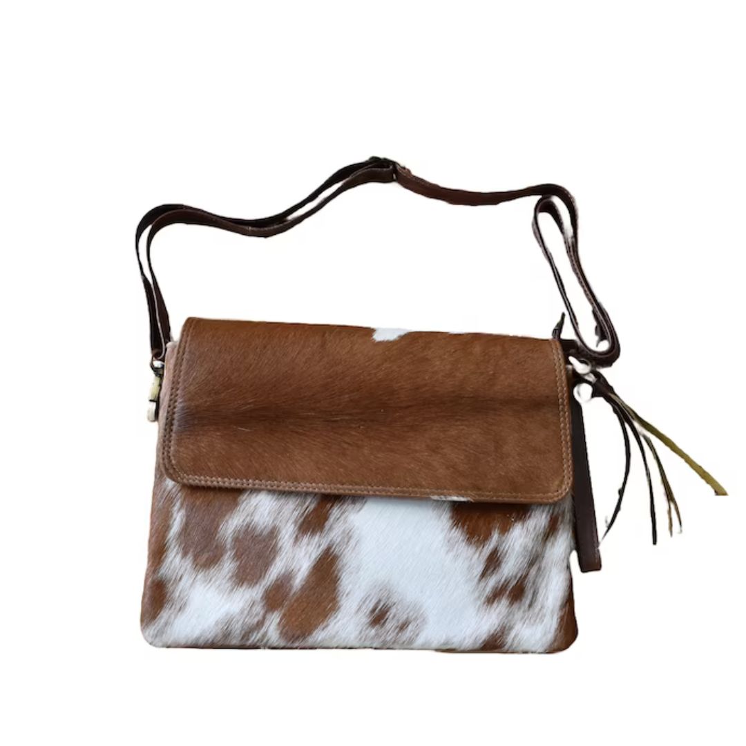 Cowhide Leather Crossbody Purse Handbag Clutch Bag