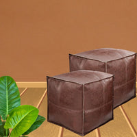 2 Pcs Square Pouf Ottoman Cover