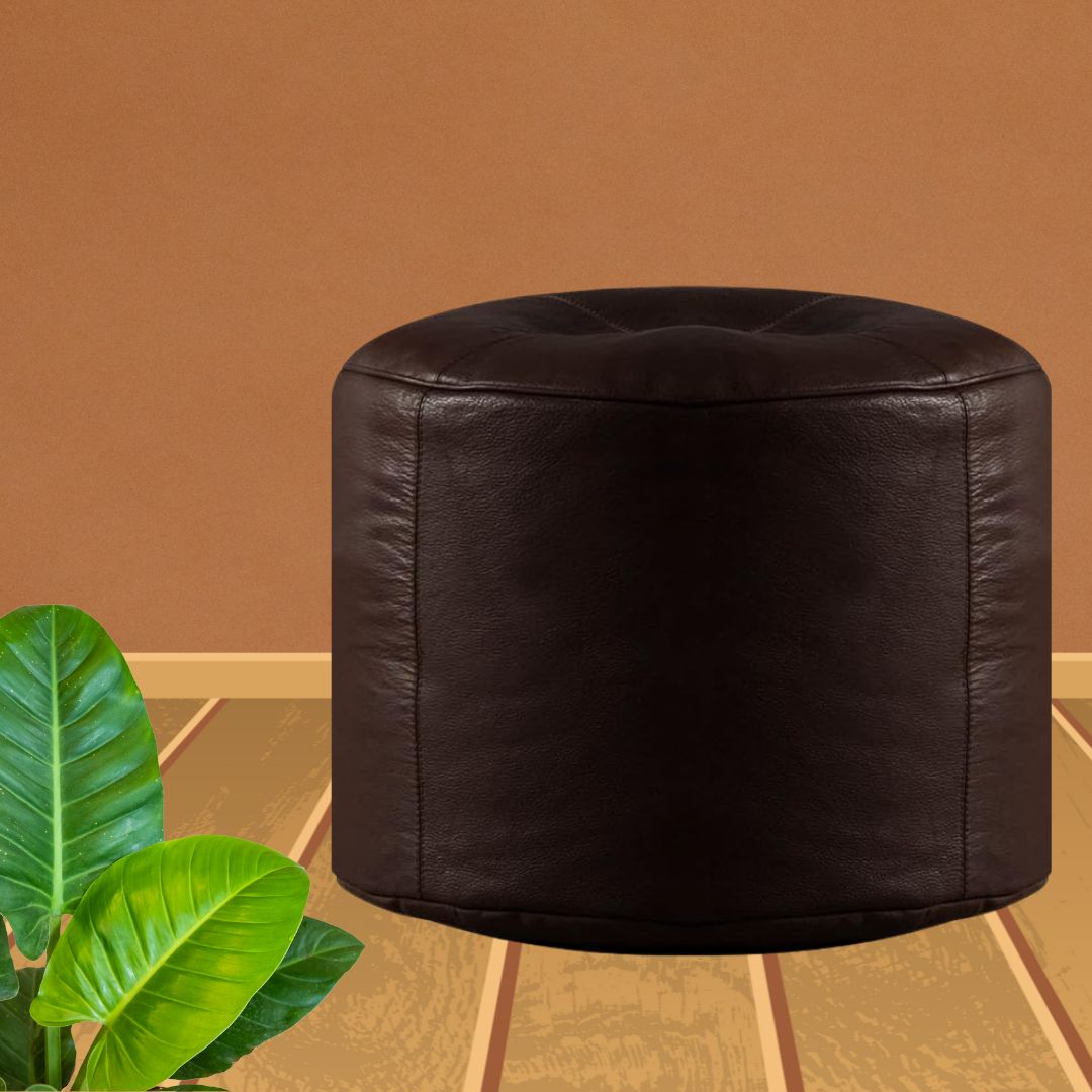 Leather Pouf