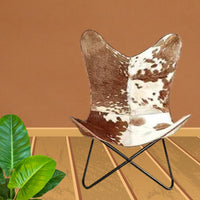 Genuine Leather Butterfly Arm Chair – Cow Hide Chair